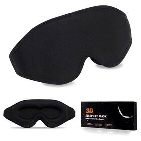 Lersvicvil B0c2pmghqx 3d Contoured Sleep Mask Black Light Blocking Eye Adjustable Strap Unisex