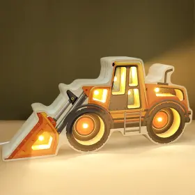 Le-2308087 Letoiz Night Light For Kids Wooden Loader With Led Medium Orange Yellow