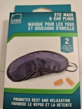 Lewis N. Clark 029275705007 Sleep Mask And 2 Pc Set Light Blocking Eye Ear Plugs