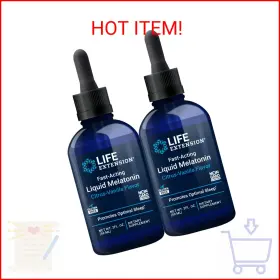 Life Extension 737870173427 Fast-acting Liquid Melatonin Citrus-vanilla 2 Fluid Ounces Pa