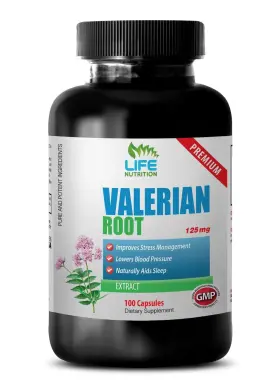Life Nutrition 788619722086 Calms The Mind - Valerian Root 125mg 1 Reduce Morning Drowsiness