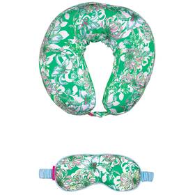 Lilly Pulitzer 825466172579 Travel Pillow And Eye Mask Set Plush Neck Adjustable Sleeping Mas