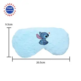 1t-143t-nj5j Lilo And Stitch Eye Masks Plush Cartoon Blindfold Cute Sleep Blue Soft Funny Travel Cover