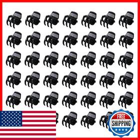 Linyuearui B0d5qm8417 100pcs Tiny Hair Clips For Girls Women 1cm Black Mini Plastic Claw Non-slip