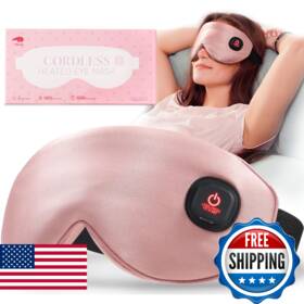 Litbear B0dqy9xpty Heated Eye Mask Silk Cordless Warm Compress For Dry Eyes Light Blo