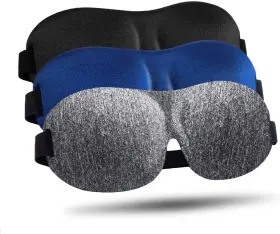 Smn-005 Lky Digital Sleep Mask For Side Sleeper 3 Pack Gray And Blue Black