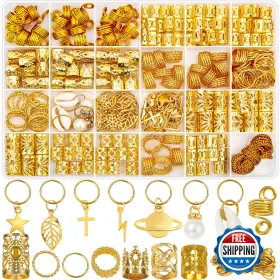 B0bpwnmw4c Lucomb 259 Pcs Silver Loc Hair Jewelry And Braid Accessories Kit For Dreadlocks