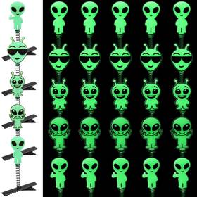 Luinabio B0fsjlf4bs 30 Pcs Mini Alien Glow Hair Clips For Girls Women Rave Party Christmas