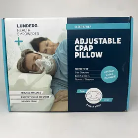 Lunderg 850040724530 Adjustable Cpap Memory Foam Pillow With 2 Cases Small/large
