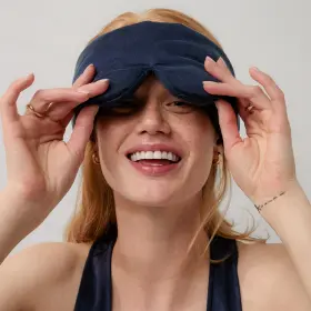 19000068875 Lunya New Weighted Blue Silk Sleep Mask