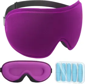 B0byzgnrs3 Lysian Sleeping Mask For Women 3d Contoured Block Out Blindfold Purple