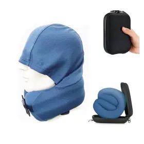 M Pain Management Technologies 858563006768 Orthopedic Neck Travel Pillow With Sleep Hood By Skypillow Prevent Cram
