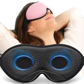 510057-zhongli-fen-04-a Mabao Weighted Sleep Mask For Women Men 100% Blackout 3d Contoured Pink