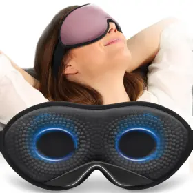 510079-zhongli-he-04-a Mabao Weighted Eye Mask For Sleeping Blackout 3d 1 Count Pack Of Brown