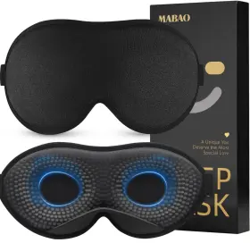 510123-yp02-2bk Mabao 2 Pack Weighted Sleep Mask 100% Blackout 3d Contoured Eye