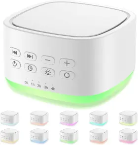 Magicteam 313088954937 White Noise Machine 10 Colors Lights And 25 Soothing Sounds Sleep