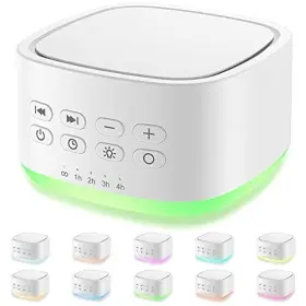 Magicteam 749185361970 White Noise Machine 10 Colors Lights And 25 Soothing Sounds Sleep S