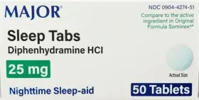 00904427451 Major New Sleep Tabs Nighttime Aid- 50 Tablets - 3 Pack