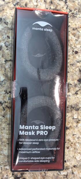Manta Pro 041898508056 Sleep Mask 100% Blackout Carbon Black