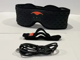 Msmasksound1 Manta Sleep Mask With Eye Cups Black Poly Usb Cable Mesh Bag