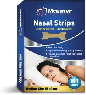 Massner 705353318146 Nasal Strips For Snoring Medium 100 Pack - Extra Strength Anti