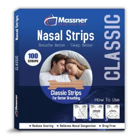 Nst-classic-100 Massner Nasal Strips For Snoring Large 100 Pack - Extra Strength Anti