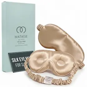 Wu-qwq05075 Matasse Silk Your Life Mulberry Sleep Mask 3d Contoured Blackout Eye Champagne