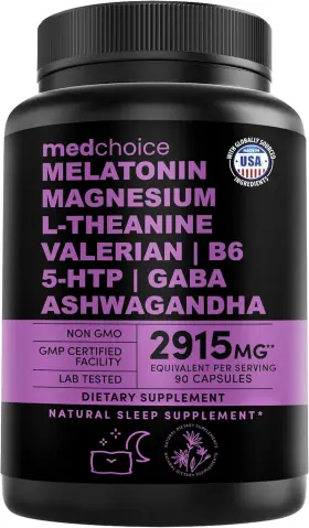 Medchoice 744759425140 12-in-1 Melatonin Sleep Capsules - Natural Aids For Adults With