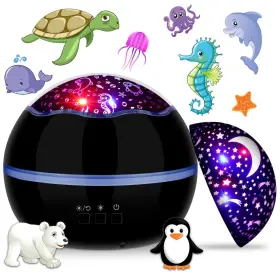 1652bk Miantang 360 Rotating Night Light Star Projector For Kids Room 2 In 1 Starry Black