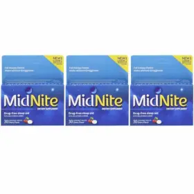 Midnite 643665510813 Sleep Aid Chewable Tablets Drug-free With Melatonin 30 Count Pack Of 3