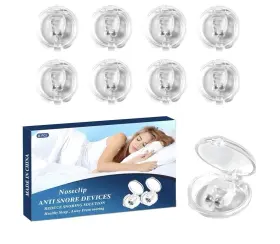 Po-nc8p Milumber 2 Pck Silicone Clip Magnetic Anti Snore Nose Clips Stop Snoring With Case 8 X Bx