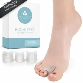 Mind Bodhi Health & Wellness 198715107203 Single-loop Toe Separators 4-pack Correcting Bunions And Clear