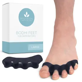Mind Bodhi Health & Wellness 198715453591 Toe Separators/toe Spacers - For Men And Women Large Size Black