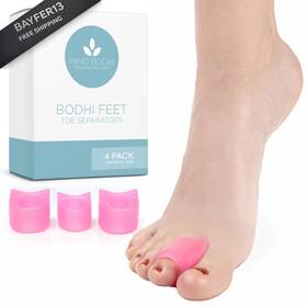 Mind Bodhi Health & Wellness 729105920623 Single-loop Toe Separators 4-pack Correcting 4 Piece Set Pink