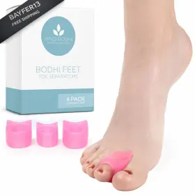 Mind Bodhi Health & Wellness 729105920623 Single-loop Toe Separators 4-pack Correcting 4 Piece Set Pink
