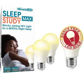 Miracle Led 810036509282 Sleep Study Max Blue Light Blocking Bulb To Aid Unwinding And Relaxation For