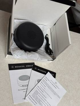 Modern Ember Mes-01 Fire Crackler Sound Machine Black White Noise Device 3.94x1.6 In