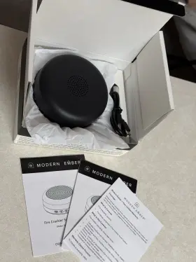 Mes-01 Modern Ember Fire Crackler Sound Machine Black White Noise Device 3.94x1.6 In