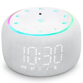 Mojikoo 602581695080 White Noise Machine Alarm Clock Auto-dimmable For Bedrooms - 5w Stereo