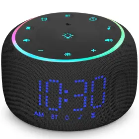 Mojikoo 602581695097 White Noise Machine Alarm Clock Auto-dimmable For Bedrooms - 5w Stereo