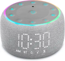 Mojikoo 694685856719 White Noise Machine Alarm Clock Auto-dimmable For Bedrooms - 5w Gray