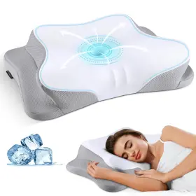 Gb-1006 Mokaloo Cervical Neck Pillow - Cooling Pillows For Pain Relief Ergonomi