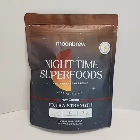 2027 Moonbrew 850066262054 Nighttime Magnesium Hot Cocoa Natural Sleep Aid Drink Mix 30 Ser 3/2027