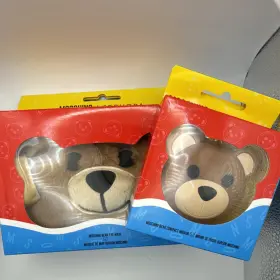 Sjm1595097 Moschino Sephora Bear Eye Mask Plush Satin Brown Sleep And Compact Mirror