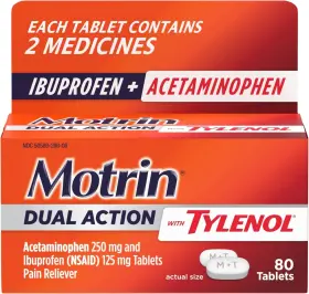 Jo311801 Motrin Dual Action With Tylenol Fast-acting Pain 80 Count