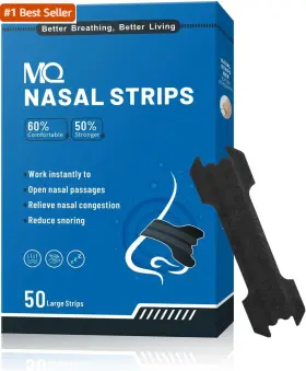 Mqbt4-b50 Mq 50ct Nasal Strips For Snoring Black Nose Breathing Extra Strength