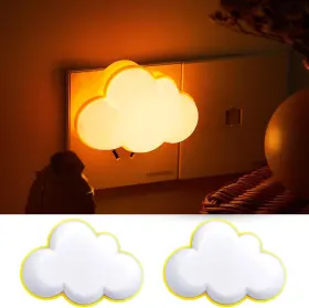 Mudder 738635896148 2 Pack Night Light Plug Into Wall Soft Led Cloud Yellow