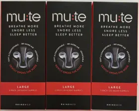 2027 Mute 349392000115 3 Rhinomed Snoring Nasal Dilator Pack Size Large Lot Of Boxes 08/2027