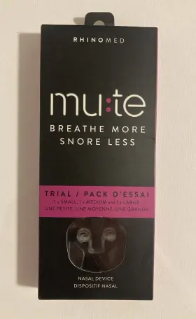 Mute 349392000122 Rhinomed Nasal Dilator For Snore Reduction 3 Pk Trial Size S M L