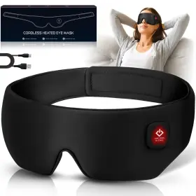 Mutilplx 768523049806 Silk Cordless Heated Eye Mask Washable Sleep Warm Compress Soft